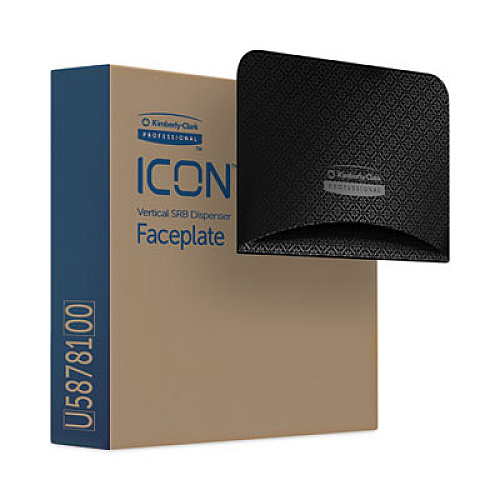 Kimberly-Clark Professional* ICON Faceplate for Coreless Standard Roll Toilet Paper Dispenser, 4.25 x 6 x 1.5, Black Mosaic (58781)