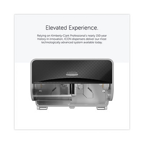 Kimberly-Clark Professional* ICON Coreless Standard Roll Toilet Paper Dispenser, 8.43 x 13 x 7.25, Black Mosaic (58722)