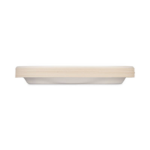 Hefty ECOSAVE Tableware, Plate, Sugarcane, 6.75" dia, White, 30/Pack, 12 Packs/Carton (D77300)