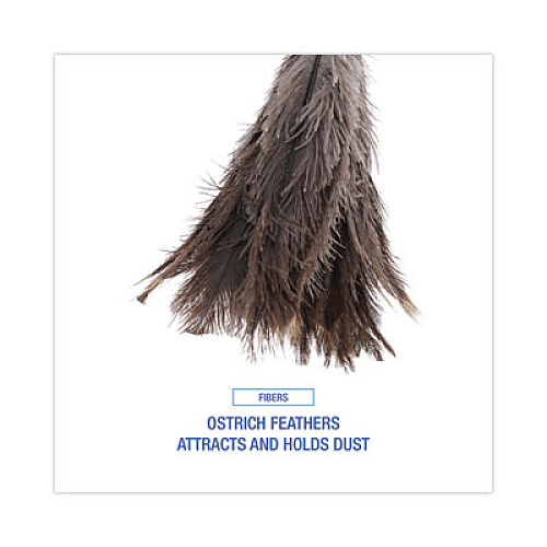 Boardwalk Professional Ostrich Feather Duster, 16" Wood Handle, 12" Gray Bristle (31FD)