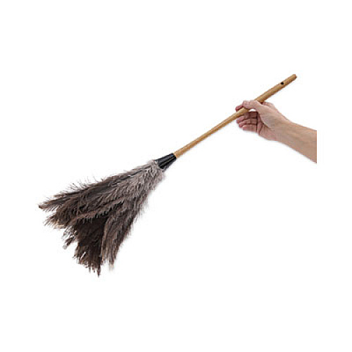 Boardwalk Professional Ostrich Feather Duster, 16" Wood Handle, 12" Gray Bristle (31FD)