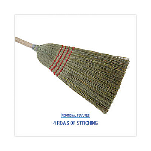 Boardwalk Mixed Fiber Maid Broom, Mixed Fiber Bristles, 55" Overall Length, Natural, 12/Carton (920YCT)