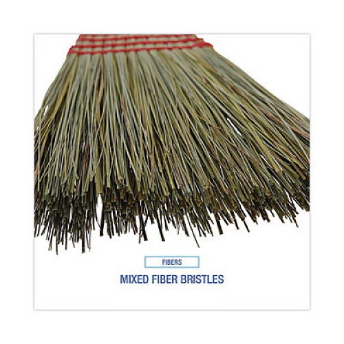 Boardwalk Mixed Fiber Maid Broom, Mixed Fiber Bristles, 55" Overall Length, Natural, 12/Carton (920YCT)