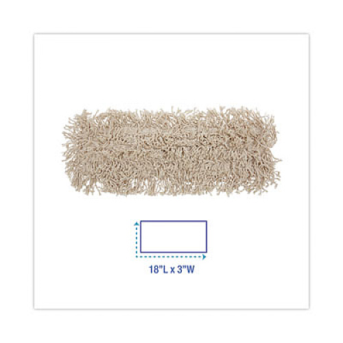 Boardwalk Industrial Dust Mop Head, Cotton, 18 x 3, White (1018)