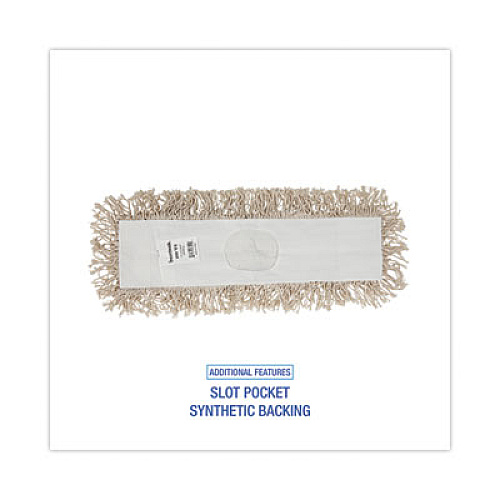 Boardwalk Industrial Dust Mop Head, Cotton, 18 x 3, White (1018)