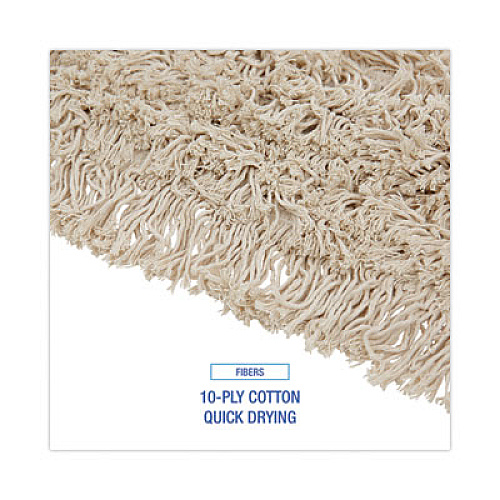Boardwalk Industrial Dust Mop Head, Cotton, 18 x 3, White (1018)