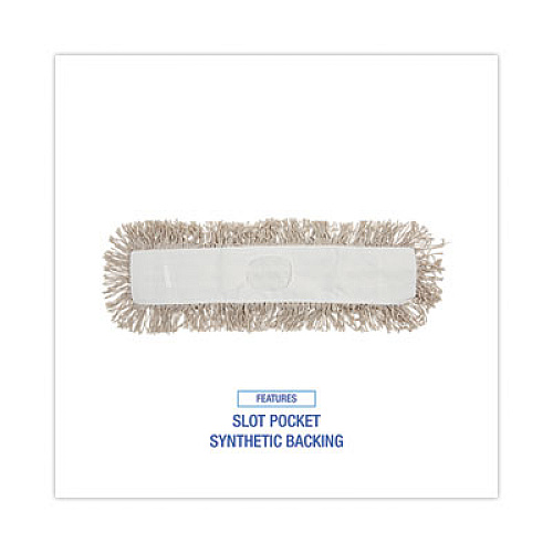 Boardwalk Industrial Dust Mop Head, Cotton, 24 x 3, White (1024)