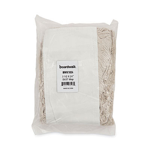 Boardwalk Industrial Dust Mop Head, Cotton, 24 x 3, White (1024)