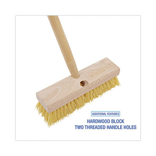 Boardwalk Deck Brush Head, 2" Cream Polypropylene Bristles, 10" Brush (3310)