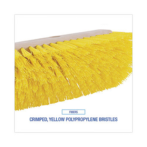 Boardwalk Dual-Surface Scrub Brush, Yellow Polypropylene Bristles, 10" Brush, Plastic Handle (3410)