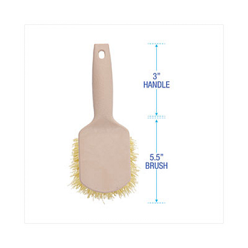 Boardwalk Utility Brush, Cream Polypropylene Bristles, 5.5" Brush, 3" Tan Plastic Handle (4308)