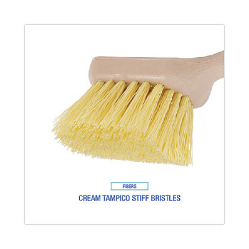 Boardwalk Utility Brush, Cream Polypropylene Bristles, 5.5" Brush, 3" Tan Plastic Handle (4308)