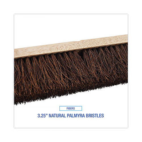 Boardwalk Floor Brush Head, 3.25" Natural Palmyra Fiber Bristles, 18" Brush (20118)