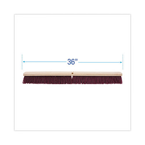 Boardwalk Floor Brush Head, 3.25" Maroon Stiff Polypropylene Bristles, 36" Brush (20336)