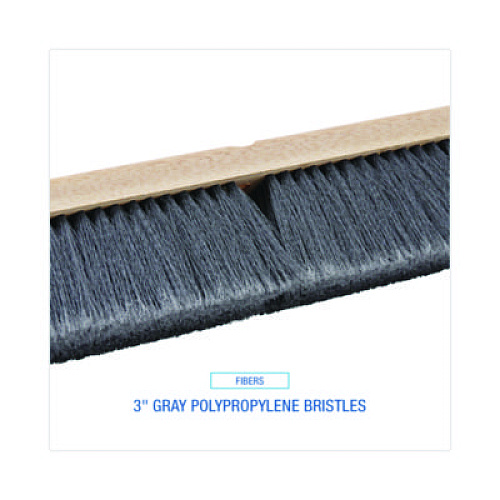 Boardwalk Floor Brush Head, 3" Gray Flagged Polypropylene Bristles, 36" Brush (20436)