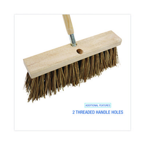 Boardwalk Street Broom Head, 6.25" Brown Palmyra Fiber Bristles, 16" Brush (71160)