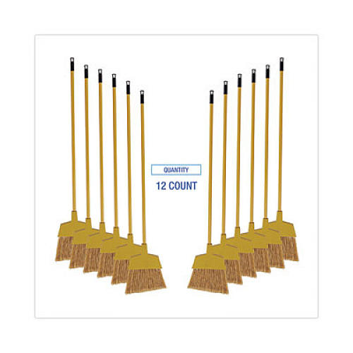 Boardwalk Corn Fiber Angled-Head Lobby Brooms, 55" Handle, Yellow, 12/Carton (BRMAXIL)