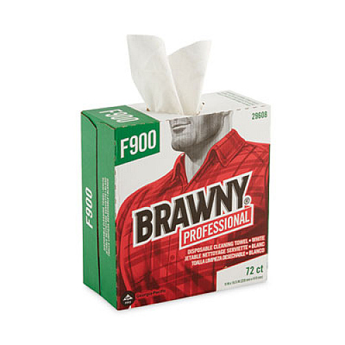 Brawny Professional FLAX 900 Heavy Duty Cloths, 9 x 16.5, White, 72/Box (29608EA)