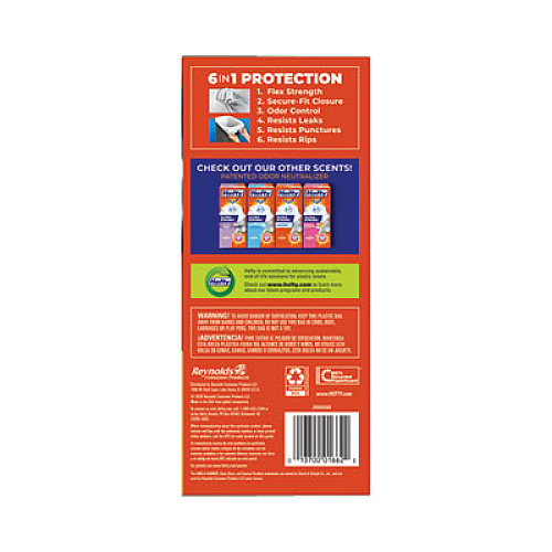 Hefty Ultra Strong Scented Tall Kitchen Bags, Drawstring, 13 gal, Citrus Twist, 23.75" x 24.88", White, 80 Bags/Box, 3 Boxes/Carton (E88354CT)