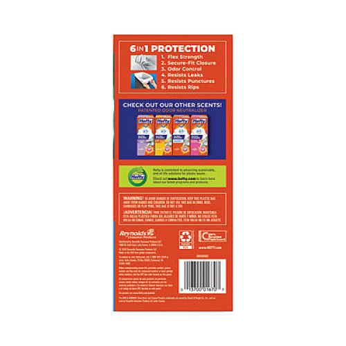 Hefty Extra Heavy-Duty Ultra Strong Scented Tall Kitchen Bags, Drawstring, 13 gal, Clean Burst, 23.75" x 24.88", White, 80/Box (E88356)