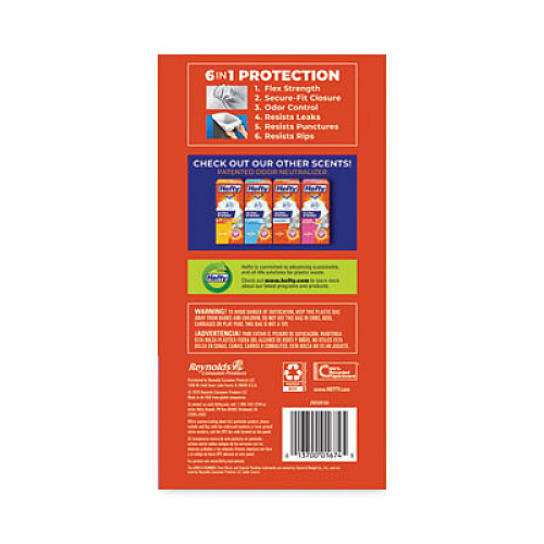 Hefty Ultra Strong Scented Tall Kitchen Bags, Drawstring, 13 gal, Lavender/Vanilla, 23.75" x 24.88", White, 110/Box, 3 Boxes/Carton (E88366CT)