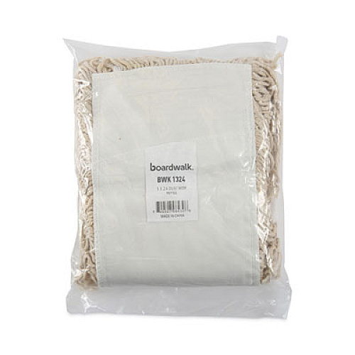 Boardwalk Industrial Dust Mop Head, Hygrade Cotton, 24 x 5, White (1324)