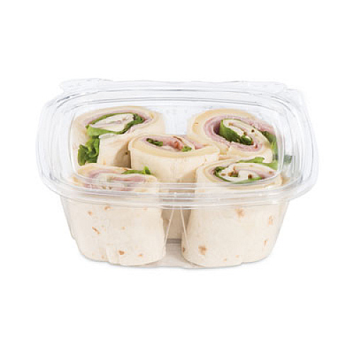 Dart ClearPac SafeSeal Tamper-Resistant/Evident Containers, Flat Lid, 12 oz, Clear, Plastic, 100/Bag, 2 Bags/Carton (CH12DEF)