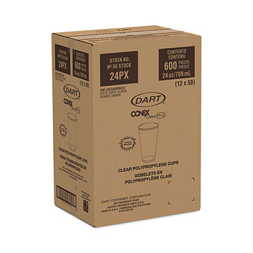 Dart Conex ClearPro Plastic Cold Cups, 24 oz, 50/Bag, 12 Bags/Carton (24PX)