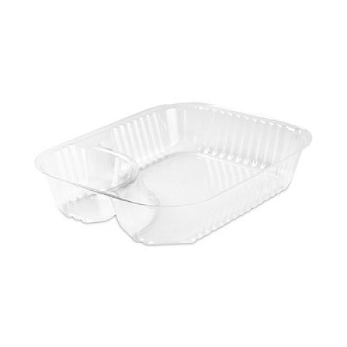 Dart ClearPac Large Nacho Tray, 2 Compartments, 3.3 oz, 6.2 x 6.2 x 1.6, Clear, Plastic, 500/Carton (C68NT2)