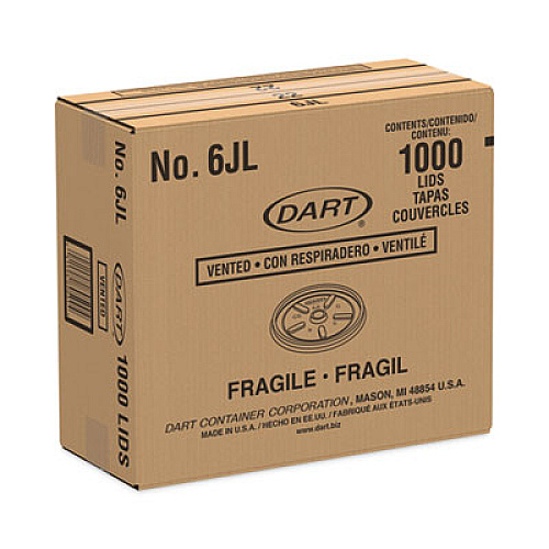 Dart Plastic Lids for Foam Containers, Vented, Fits 3.5 oz to 6 oz, White, 100/Pack, 10 Packs/Carton (6JL)