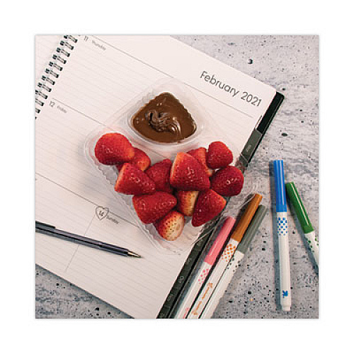 Dart ClearPac Small Nacho Tray, 2 Compartments, 5 x 6 x 1.5, Clear, Plastic, 125/Bag, 4 Bags/Carton (C56NT2)