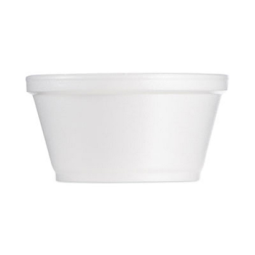 Dart Foam Container, Extra Squat, 8 oz, White, 1,000/Carton (8SJ20)
