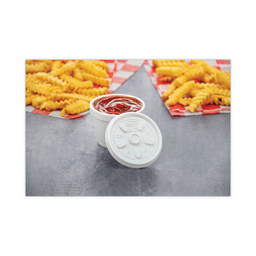 Dart Plastic Lids for Foam Containers, Vented, Fits 3.5 oz to 6 oz, White, 100/Pack, 10 Packs/Carton (6JL)