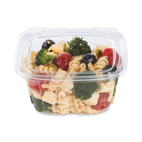 Dart ClearPac SafeSeal Tamper-Resistant/Evident Containers, Flat Lid, 16 oz, Clear, Plastic, 100/Bag, 2 Bags/Carton (CH16DEF)