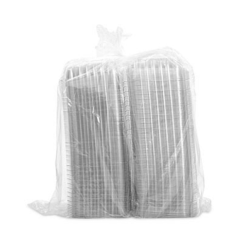 Dart ClearSeal Hinged-Lid Plastic Containers, 8.31 x 8.31 x 2, Clear, Plastic, 125/Bag, 2 Bags/Carton (C89PST1)