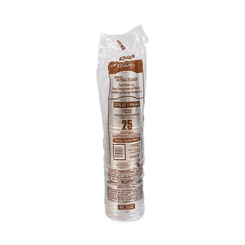 Dart Ultra Clear PETE Cold Cups, 32 oz, Plastic, Clear, 300/Carton (TC32)
