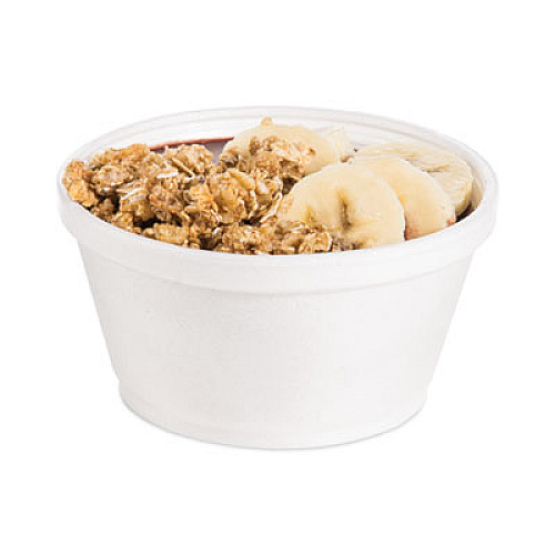 Dart Foam Container, Extra Squat, 8 oz, White, 1,000/Carton (8SJ20)
