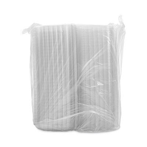 Dart ClearSeal Hinged-Lid Plastic Containers, 3 Compartments, 9.4 x 8.9 x 3, Plastic, 100/Bag, 2 Bags/Carton (C95PST3)