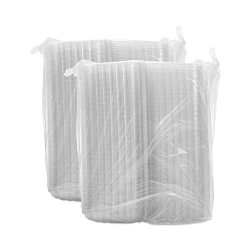 Dart ClearSeal Hinged-Lid Plastic Containers, 3 Compartments, 9.4 x 8.9 x 3, Plastic, 100/Bag, 2 Bags/Carton (C95PST3)