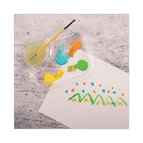 Dart ClearPac Large Nacho Tray, 2 Compartments, 3.3 oz, 6.2 x 6.2 x 1.6, Clear, Plastic, 500/Carton (C68NT2)