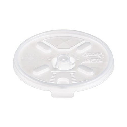 Dart Lift n' Lock Plastic Hot Cup Lids, With Straw Slot, Fits 10 oz to 14 oz Hot Cups, Translucent, 100/Sleeve, 10 Sleeves/Carton (12FTLS)