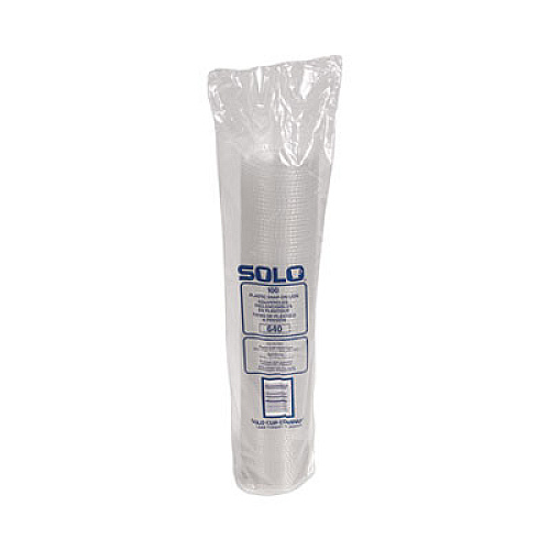 SOLO PETE Flat Straw-Slot Cold Cup Lids, Fits 12 oz Cold Cups, Plastic, Clear, 100/Pack, 25 Packs/Carton (640TS)