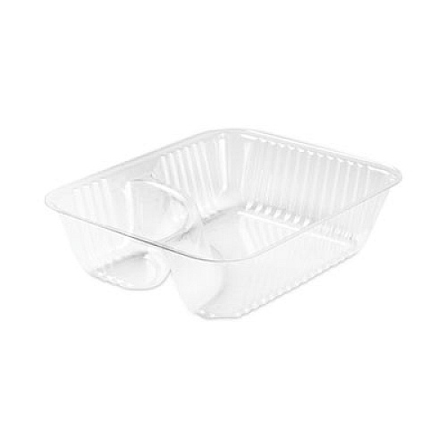 Dart ClearPac Small Nacho Tray, 2 Compartments, 5 x 6 x 1.5, Clear, Plastic, 125/Bag, 4 Bags/Carton (C56NT2)