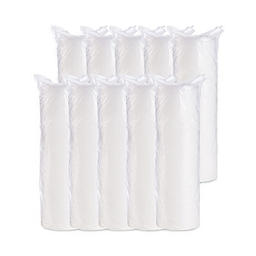 Dart Plastic Lids for Foam Cups, Bowls and Containers, Flat, Vented, Fits 6 oz to 32 oz, Translucent, 100/Pack, 10 Packs/Carton (20JL)