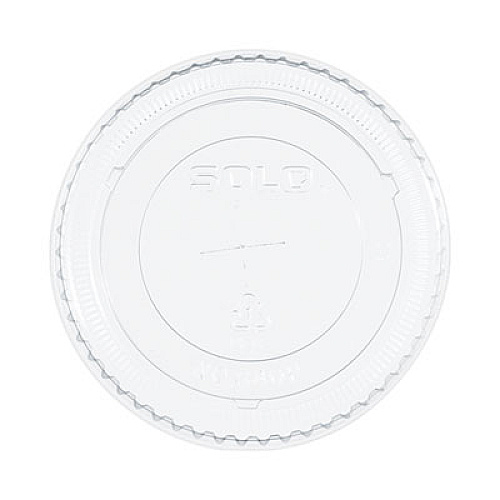 SOLO PETE Flat Straw-Slot Cold Cup Lids, Fits 12 oz Cold Cups, Plastic, Clear, 100/Pack, 25 Packs/Carton (640TS)