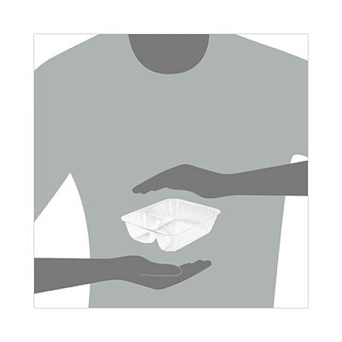 Dart ClearPac Small Nacho Tray, 2 Compartments, 5 x 6 x 1.5, Clear, Plastic, 125/Bag, 4 Bags/Carton (C56NT2)
