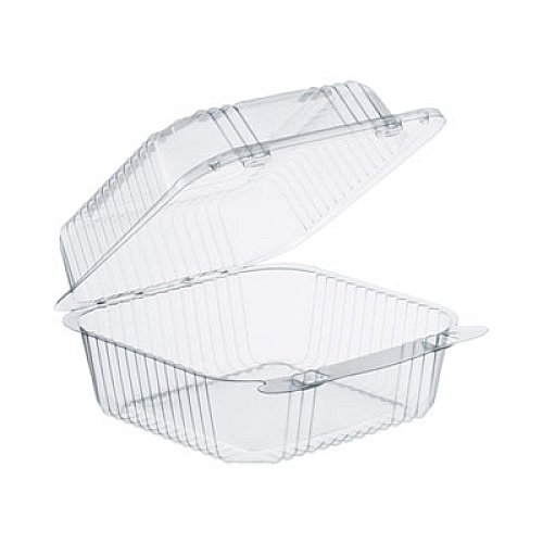 Dart StayLock Clear Hinged Lid Containers, 6.5 x 6.1 x 3, Clear, Plastic, 125/Pack, 4 Packs/Carton (C25UT1)