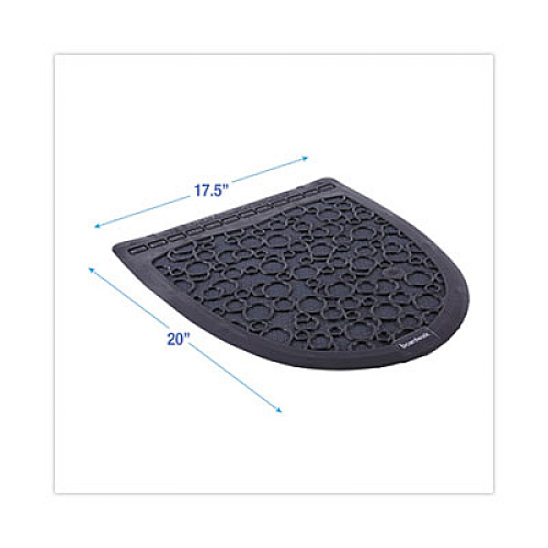 Boardwalk Disposable Urinal Floor Mat 2.0, Shield-Shaped, Black/Gray Slip-Resistant Surface, 17.5" x 20", 6/Carton (UMBB)