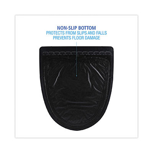 Boardwalk Disposable Urinal Floor Mat 2.0, Shield-Shaped, Black/Gray Slip-Resistant Surface, 17.5" x 20", 6/Carton (UMBB)