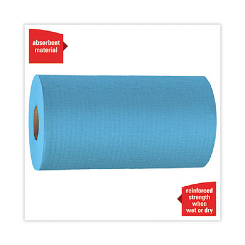 WypAll General Clean X60 Cloths, Small Roll, 9.8 x 13.4, Blue, 130/Roll, 12 Rolls/Carton (35411)